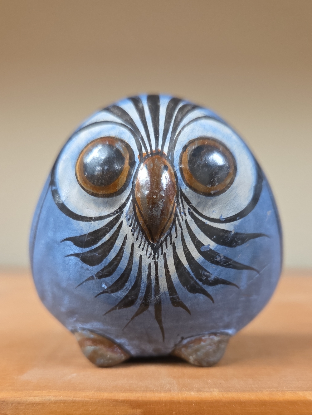 Tonala Mexico Owl Figure SIGNED E.R.